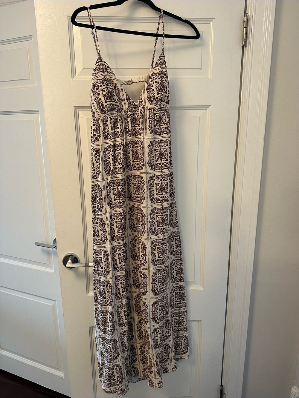 Abercrombie & Fitch Cream and Brown Printed Sundress